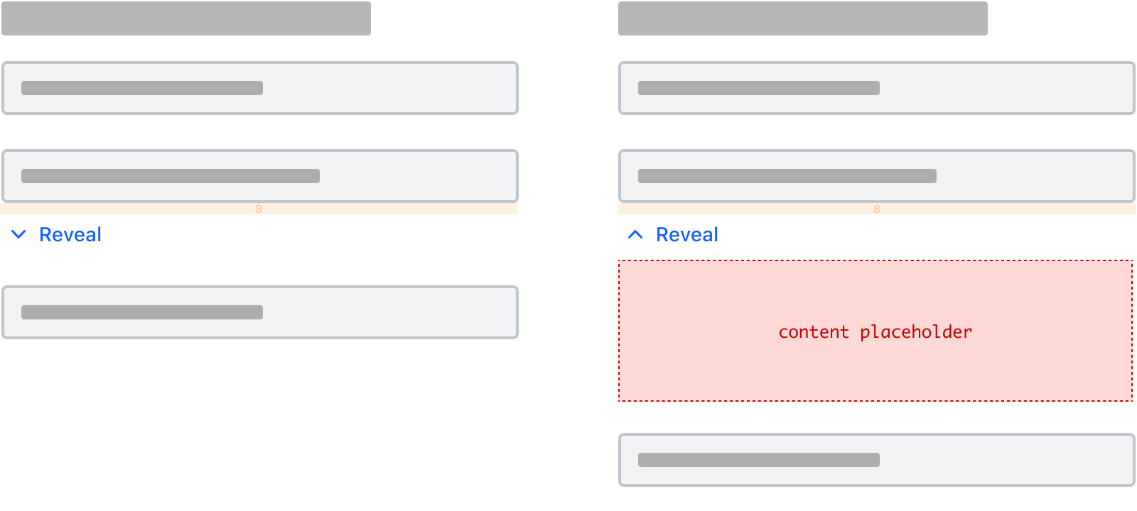 Reveal example within a section